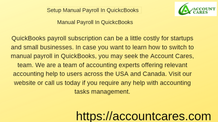 Setup Manual Payroll in QuickBooks